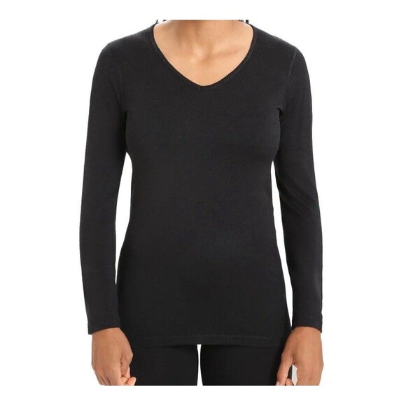 Icebreaker Womens L Merino Wool 200 Oasis Long Slv V-Neck Thermal Top Base Layer - Picture 1 of 16